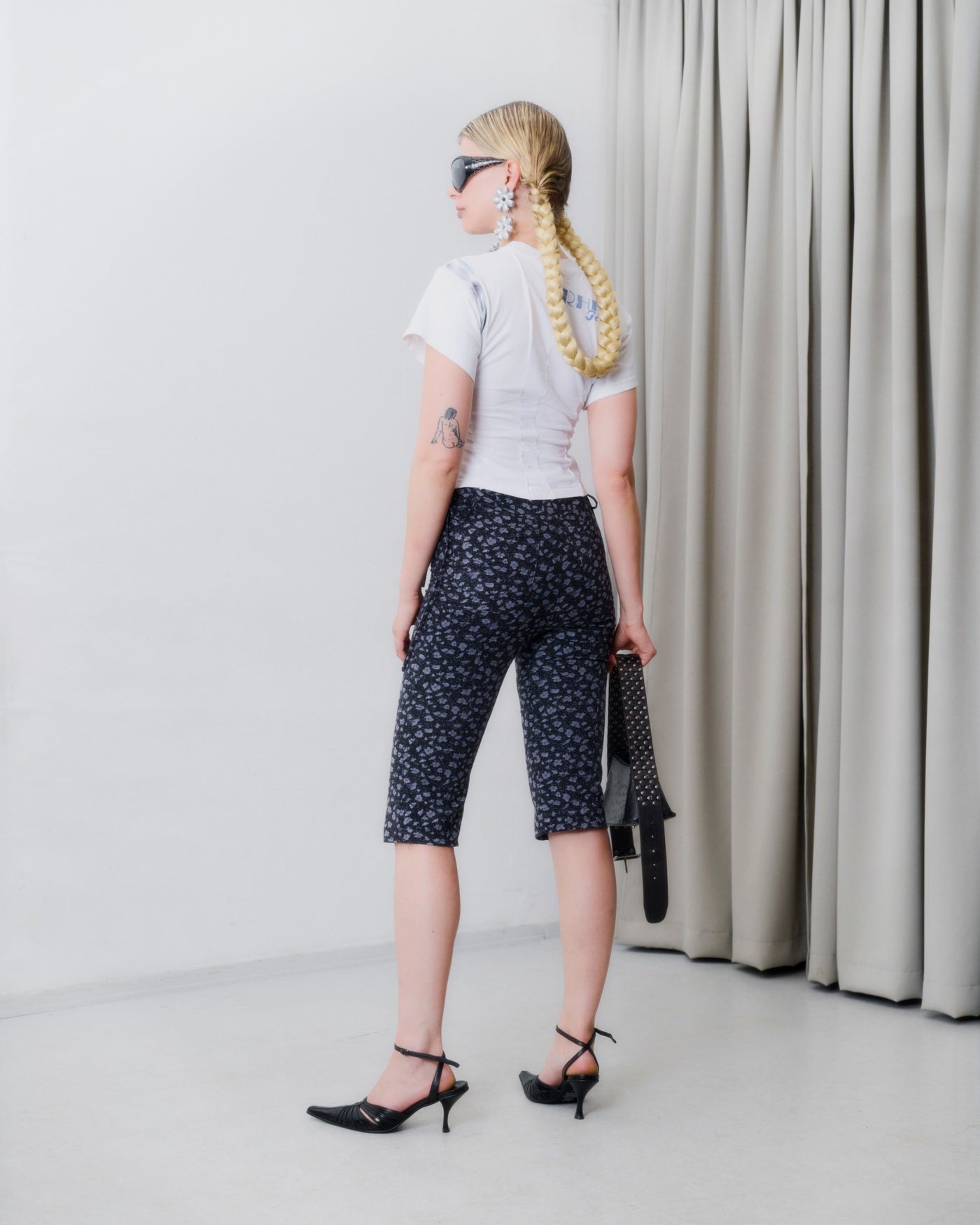 Shaped Strip T-Shirt White