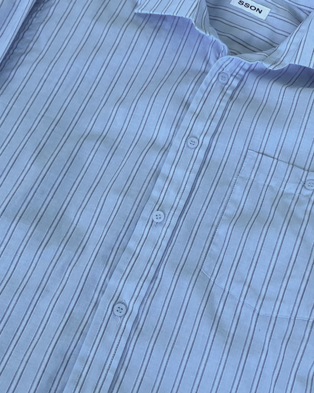 Shaped Shirt Striped Blue L