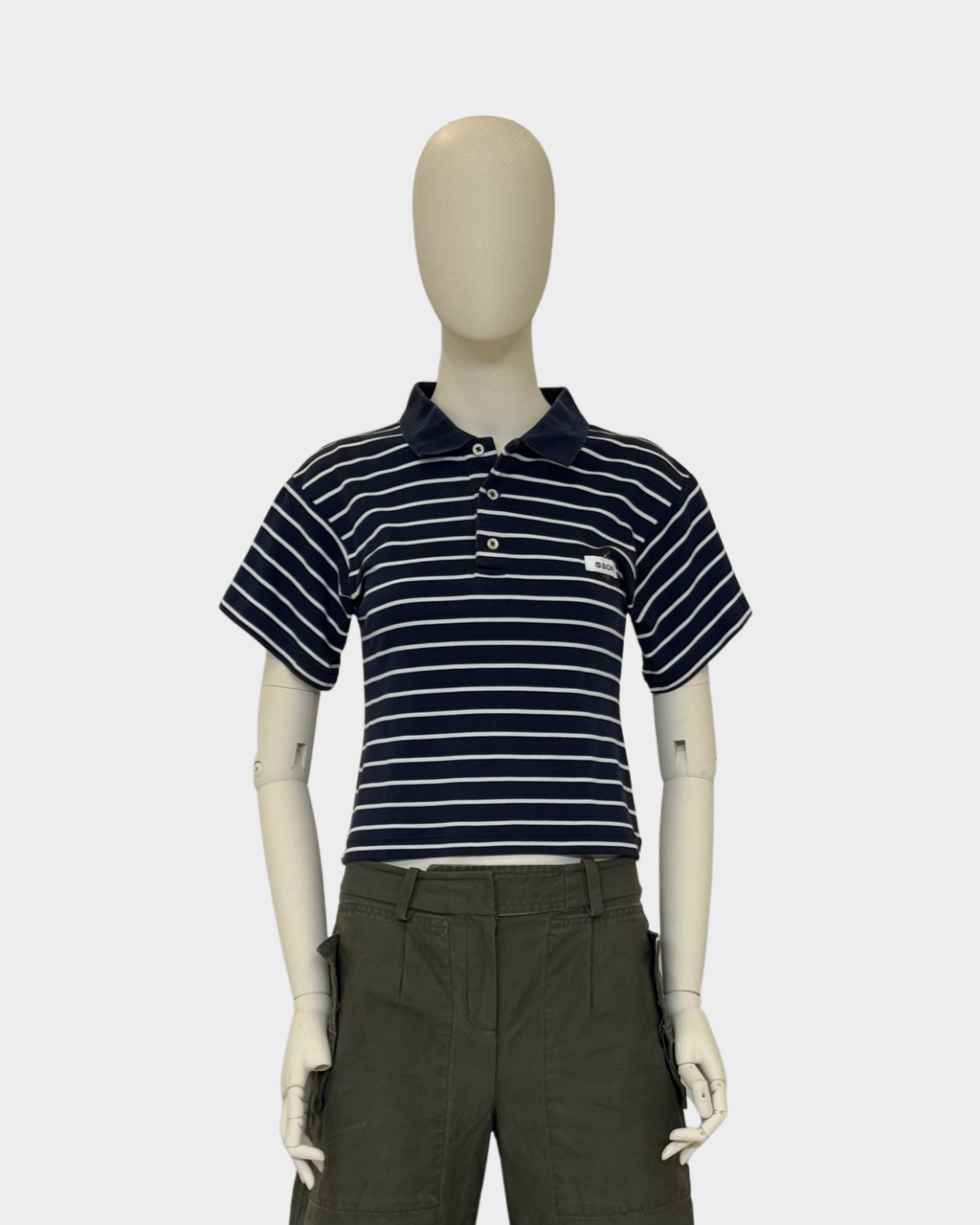 Fitted Polo Striped Navy S