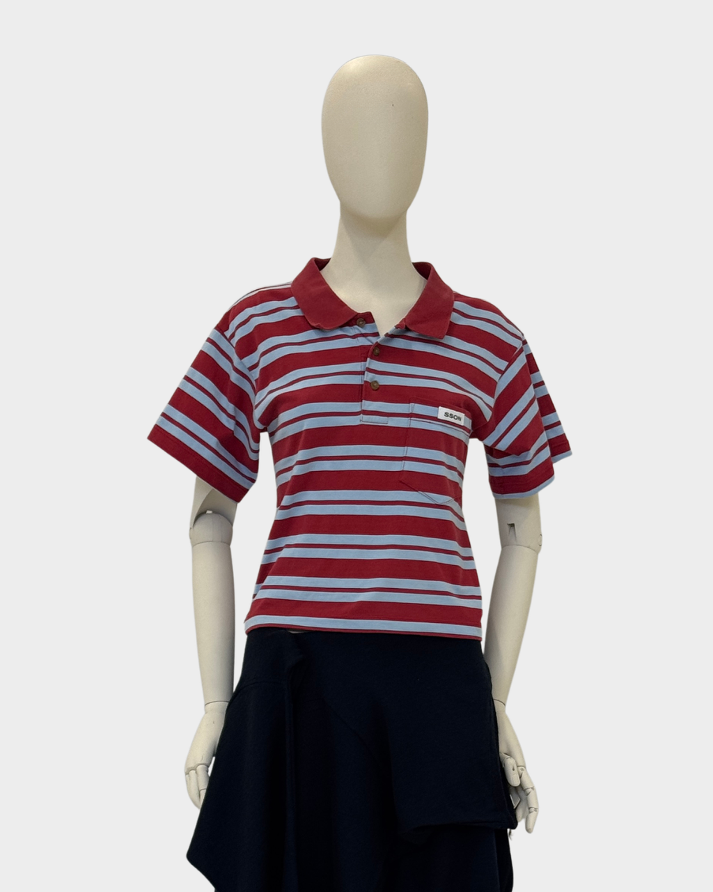 Fitted Polo Striped Red/Blue L