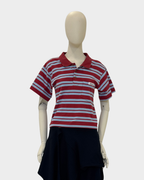 Fitted Polo Striped Red/Blue L