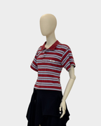 Fitted Polo Striped Red/Blue L