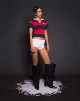 Fitted Polo Striped Red/Blue L