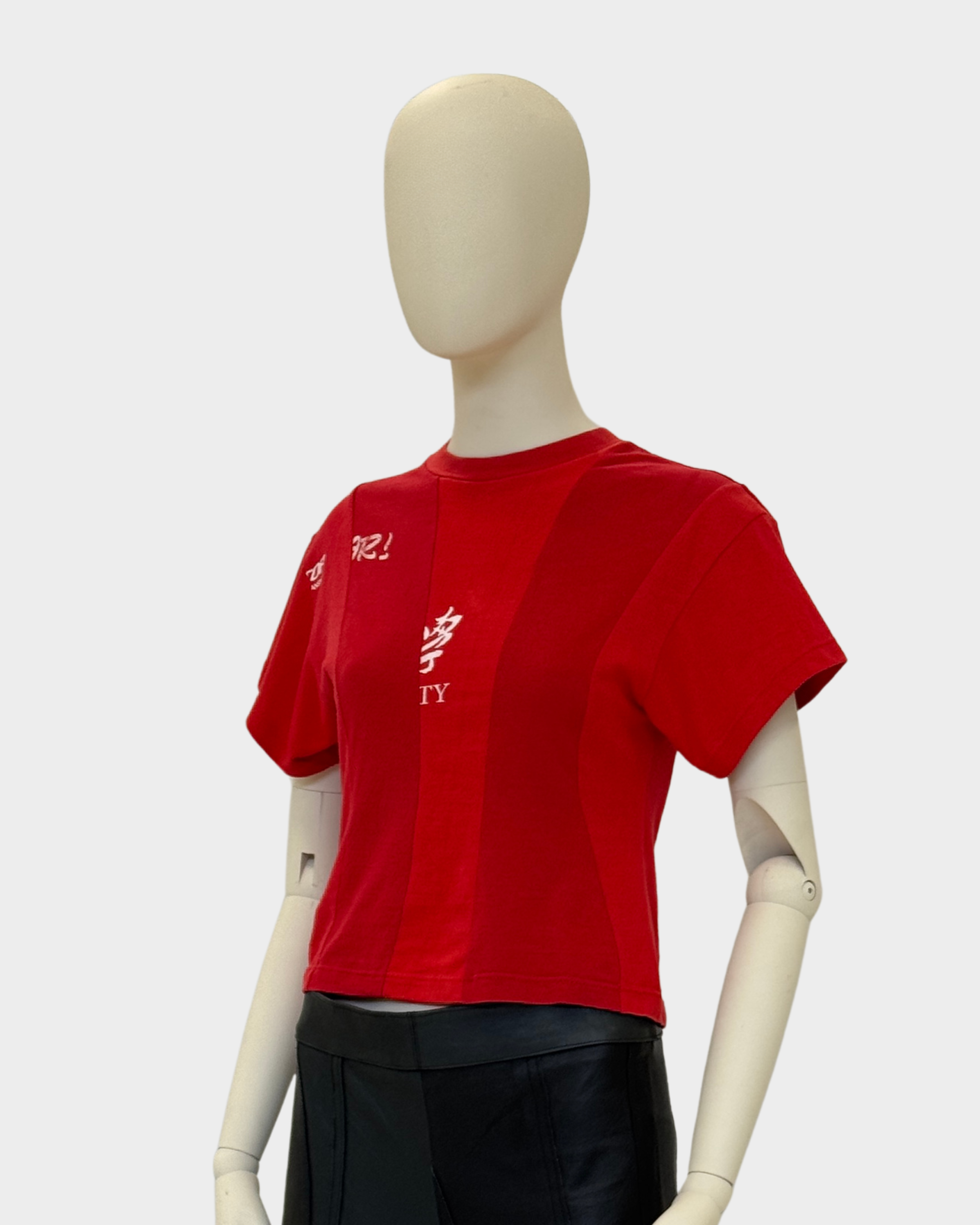 Shaped Strip T-Shirt Red S