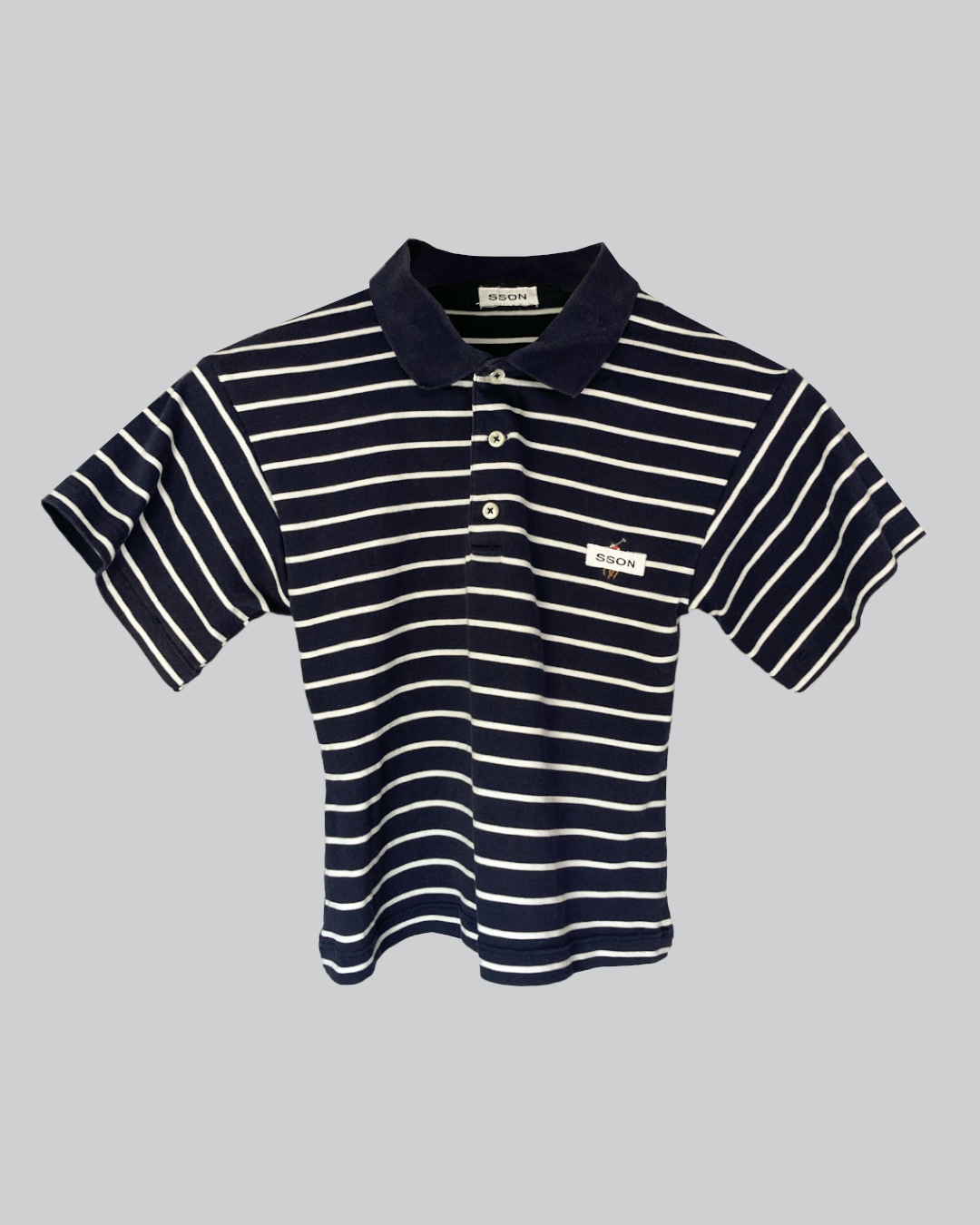Fitted Polo Striped Navy S