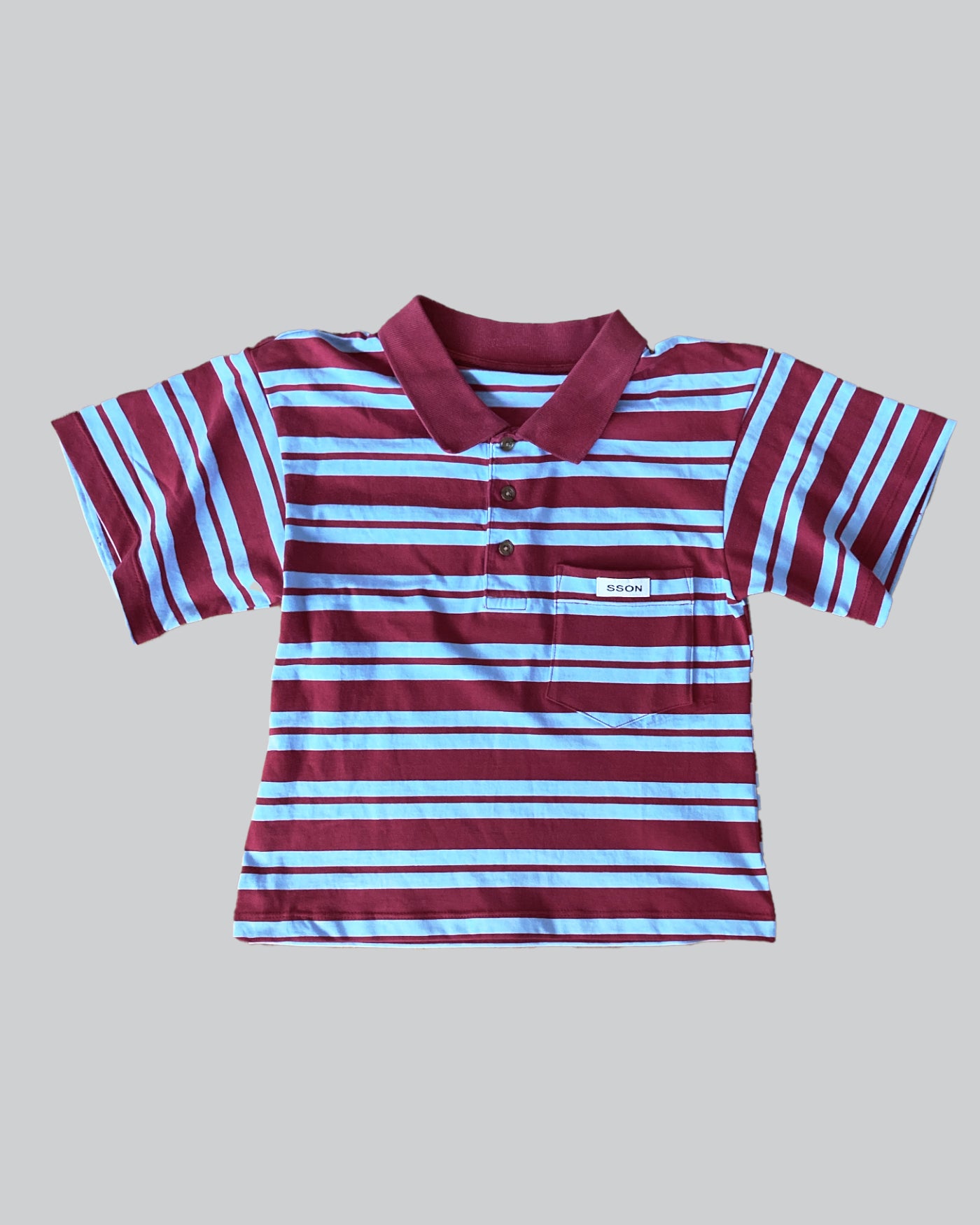 Fitted Polo Striped Red/Blue L