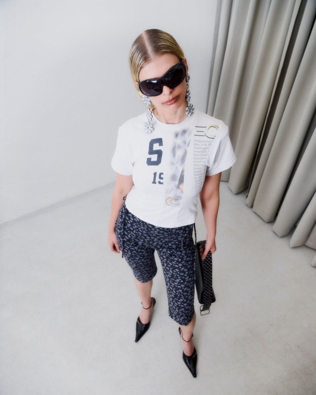 Shaped Strip T-Shirt White