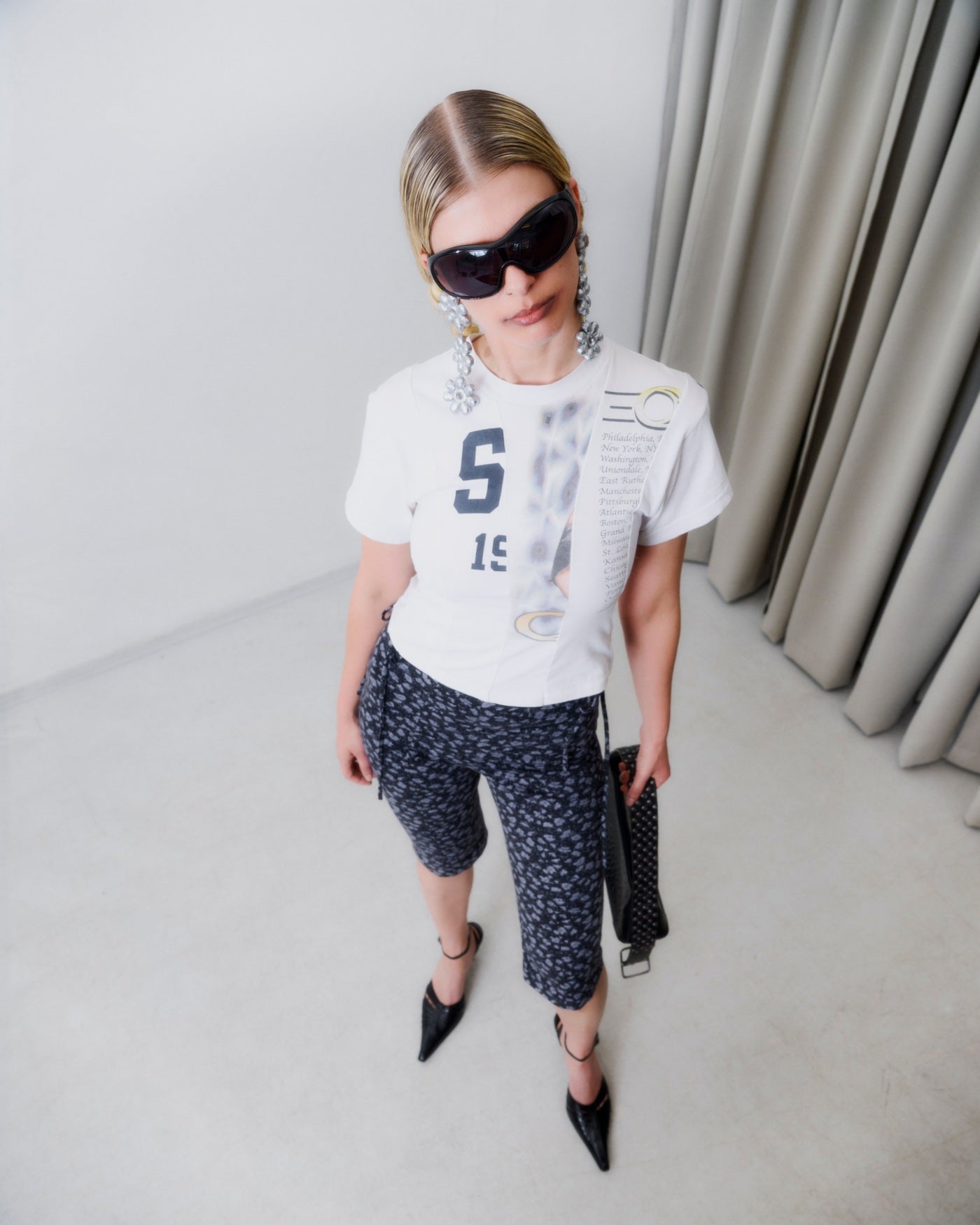 Shaped Strip T-Shirt White