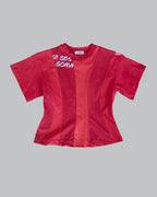 Shaped Strip T-Shirt Red L
