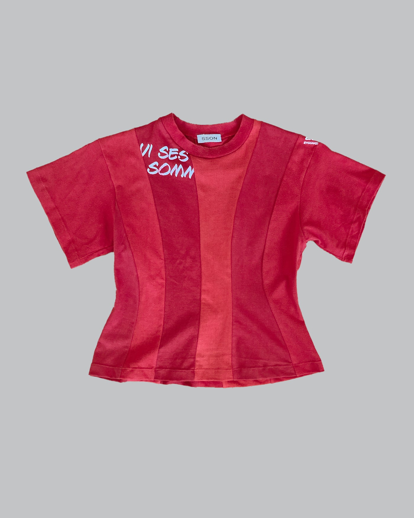 Shaped Strip T-Shirt Red L