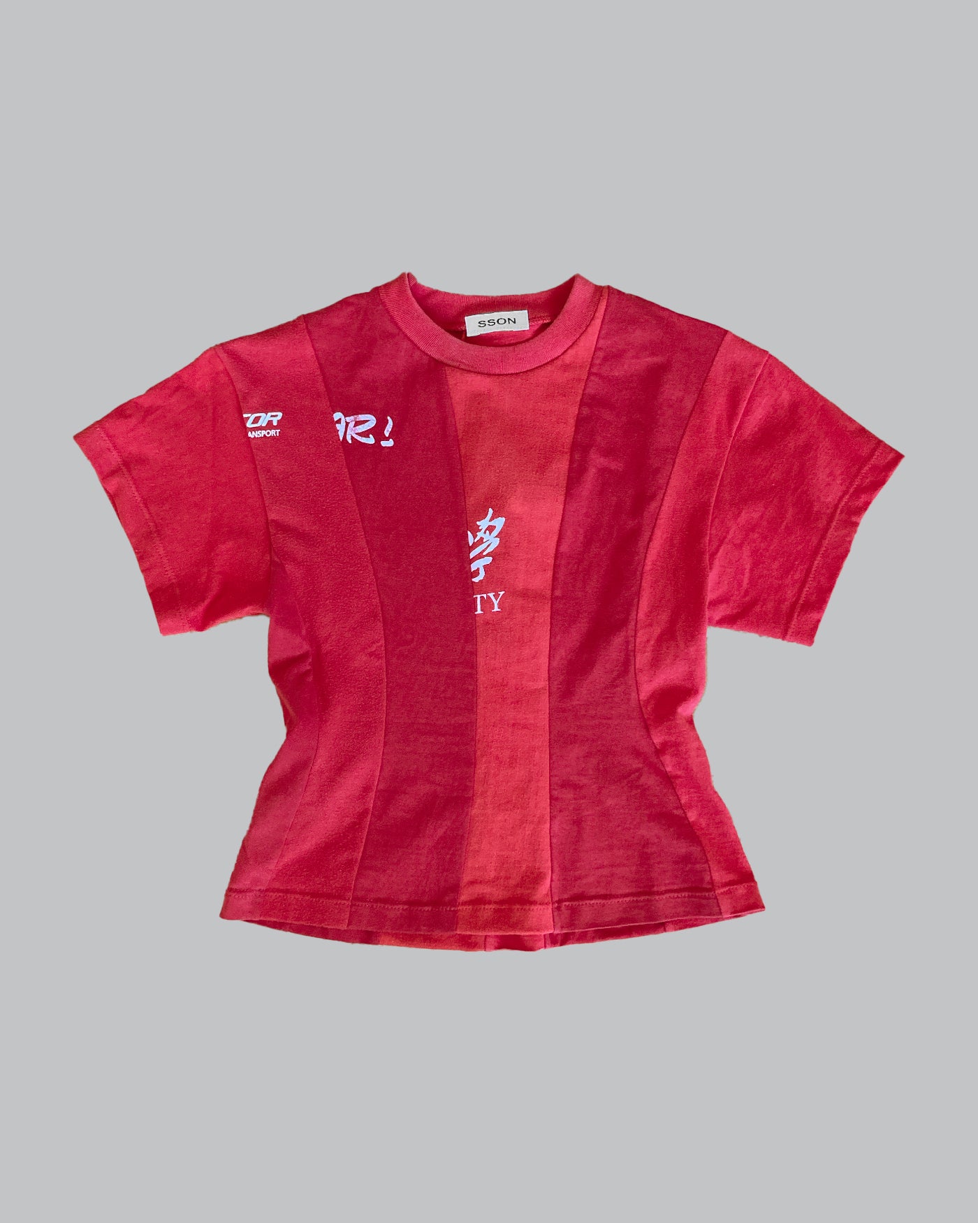 Shaped Strip T-Shirt Red S